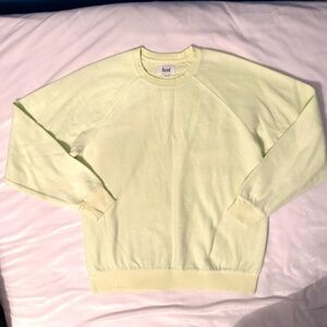 FEAT Unisex Soft Fleece Sweatshirt Crew Neck Pale Lime Green L Men’s Womens